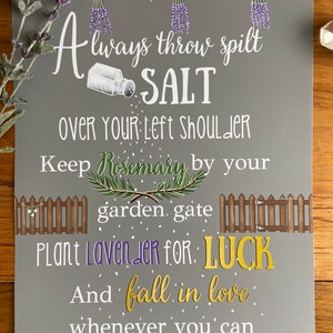 Practical Magic PRINT. Halloween decor.Witchy decor.Sally Owens Quote. Always throw spilt salt. Apothecary Decor. Halloween Home image 6