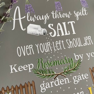 Practical Magic PRINT. Halloween decor.Witchy decor.Sally Owens Quote. Always throw spilt salt. Apothecary Decor. Halloween Home image 3