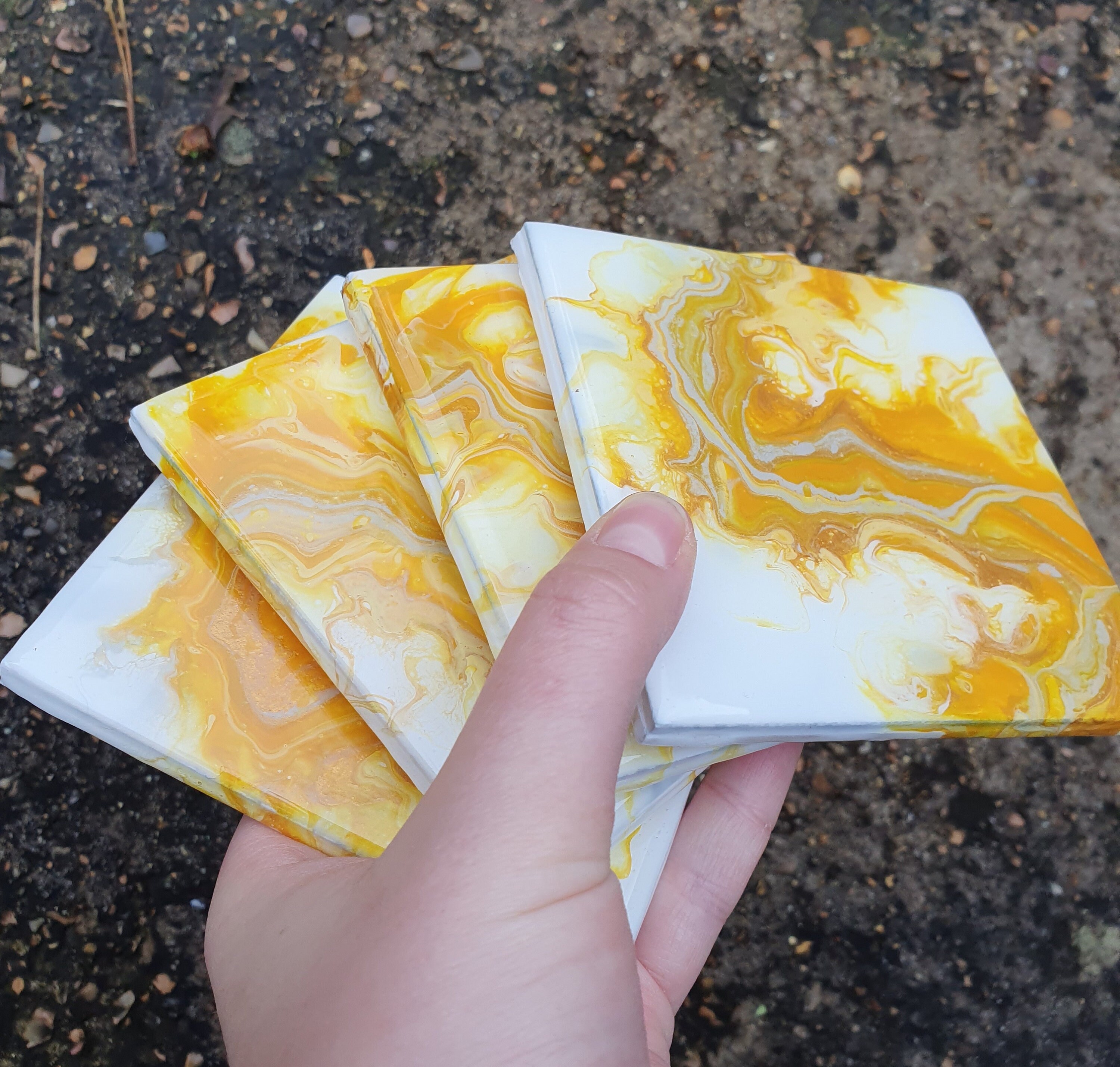CUSTOM Acrylic Pour Coasters Resin sealed Made to Order Etsy