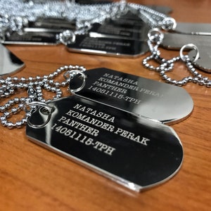 Mens Personalized Silver Dog Tag Necklace - Husband Gift - Boyfriend Gift - Engraved Necklace - Gift for Dad - Custom Dog Tags
