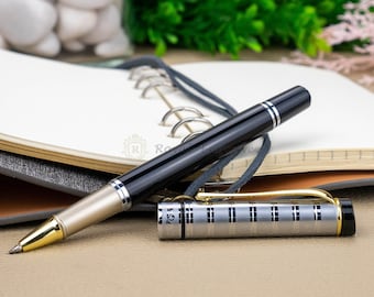 Personalized Signature Silver Engraved Pen Premium Metal Pen, Custom Engraved Pen, Personalized Pen, Ballpoint Rollerball Pen Engraving