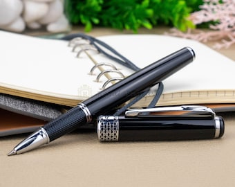 Personalized Luxury Silver Engraved Pen Premium Metal Pen, Custom Engraved Pen, Personalized Pen, Ballpoint Rollerball Pen Engraving