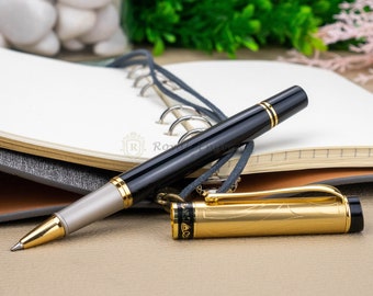 Personalized Signature Gold Engraved Pen Premium Metal Pen, Custom Engraved Pen, Personalized Pen, Ballpoint Rollerball Pen Engraving