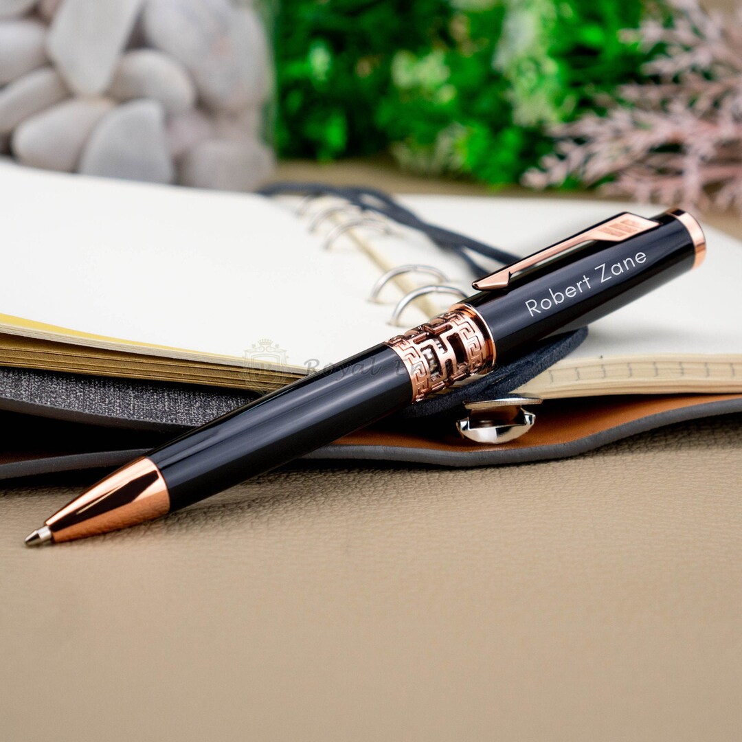 Personalized Premium Twist Rose Gold Metal Engraved Pen, Custom ...