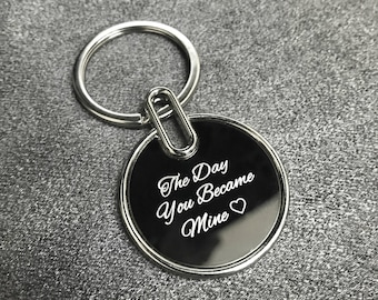 Engraved Keychain - Personalized Gift For Him - Round Keychain - Gift For Men - Personalized Keychain - Customized Keychain For Women
