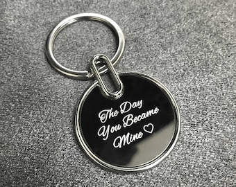 Engraved Keychain - Personalized Gift For Him - Round Keychain - Gift For Men - Personalized Keychain - Customized Keychain For Women