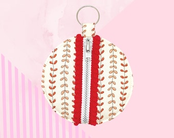 Rood lommerrijke oortelefoonhoesje/munttasje - sleutelhangeretui, Airpods-etui, houder, etui, oordopjeshouder