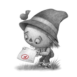 11X14" Baby Scarecrow, of the Wizard of Oz, Color Print, Signed