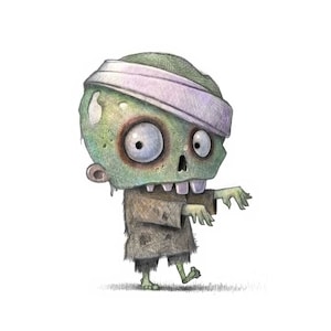 11X14&quot; Baby Zombie, Walking Dead, Dawn of the Night of the Zombie apocalypse, signed Print
