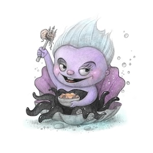11X14" Baby Ursola octopus girl, Color Print, Signed