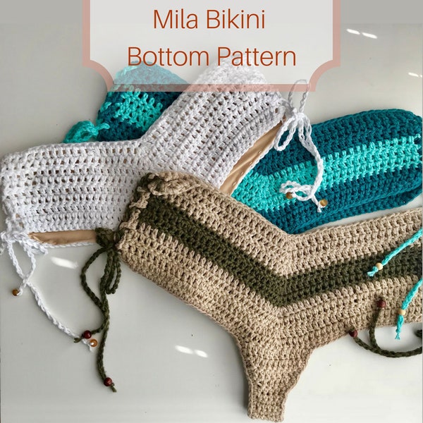 Mila Bikini Bottom Crochet PATTERN, Bikini Bottom Pattern only, For Crochet, Crochet Bikini Pattern