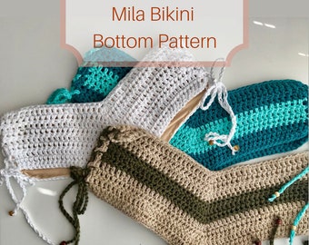 Patrón de crochet para la parte inferior del bikini Mila, nivel intermedio (patrón en PDF)