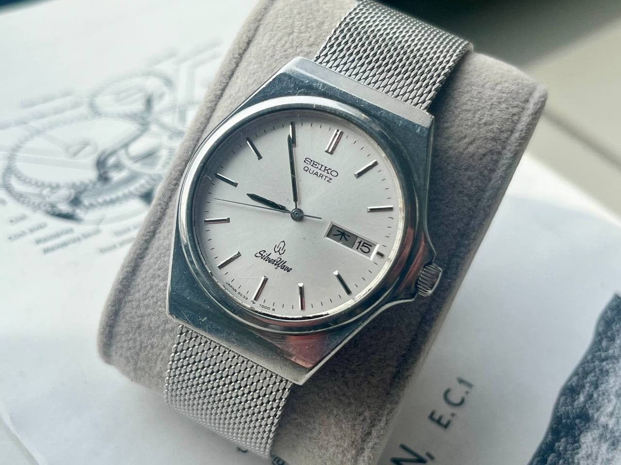 Seiko Silverwave Watch 5933-7000 1981 Quartz JDM White Dial Steel 