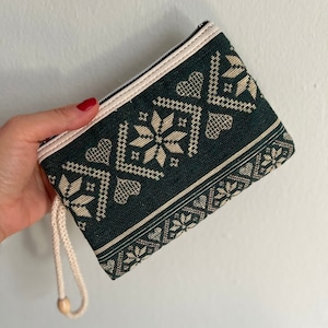 Kleine Geldbörse, Minimalistische Geldbörse, Geldbörse, Vintage Stil, Vegan Geldbörse, Einzigartiges Geschenk, Schminktasche, Geschenk für sie, handgemacht