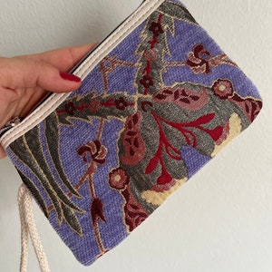 Kleine Brieftasche, Minimalist Portemonnaie, Geldbörse, Reißverschluss Beutel, Vintage Stil, Vegan Brieftasche, einzigartiges Geschenk, Schminktasche, Geschenk für sie, handgemacht