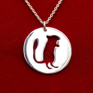 Silver gerbil pendant. Gerbil necklace. Animal silver necklace. Fashionable tiny pendant, best gift for gerbils lover. Gerbil pendant.