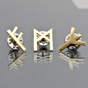 Mannaz Rune Brass Pin. Hand Finished Tiny Nordic Pin. Vikings Lovers ...