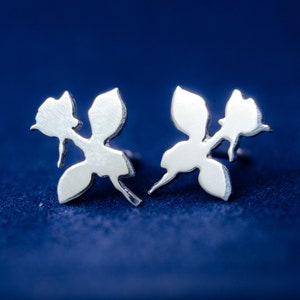 Depeche Mode rose sterling silver earrings. Music fan studs. Depeche Mode studs. Rose studs. Flowers earrings. Violator music earrings