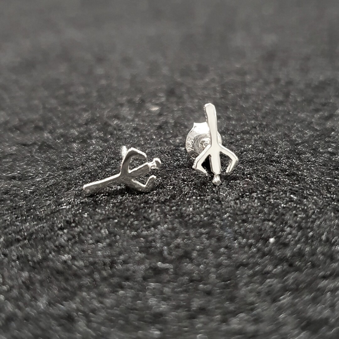 Bloodborne Hunter Rune Sterling Silver Earrings. Hand Finished Tiny ...