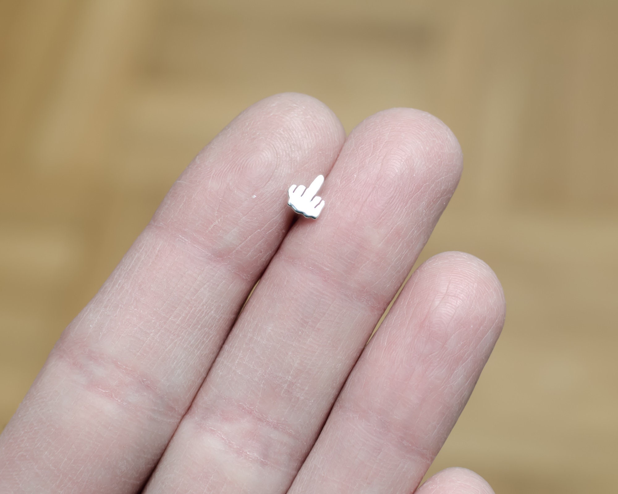 Middle Finger Nose Stud Tiny Hand Cut Sterling Silver Letters. FUCK OFF Finger Gift. Punk Nose Ring. Nose Piercing Unique. Rude Nose Stud. Etsy