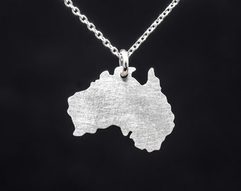 Silver Australia pendant. Australia silver necklace. Fashionable tiny pendant, best gift for Australia lover. Australia silhouette pendant.