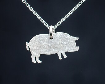 Pendentif cochon en argent 925. Colier cochon. Pendentif animal, cadeau special. Petit pendentif.