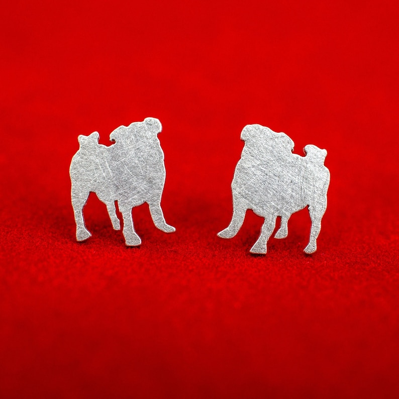 Carlino cane TINY charm in argento sterling .925 x 1 ciondoli Pugs Dogs