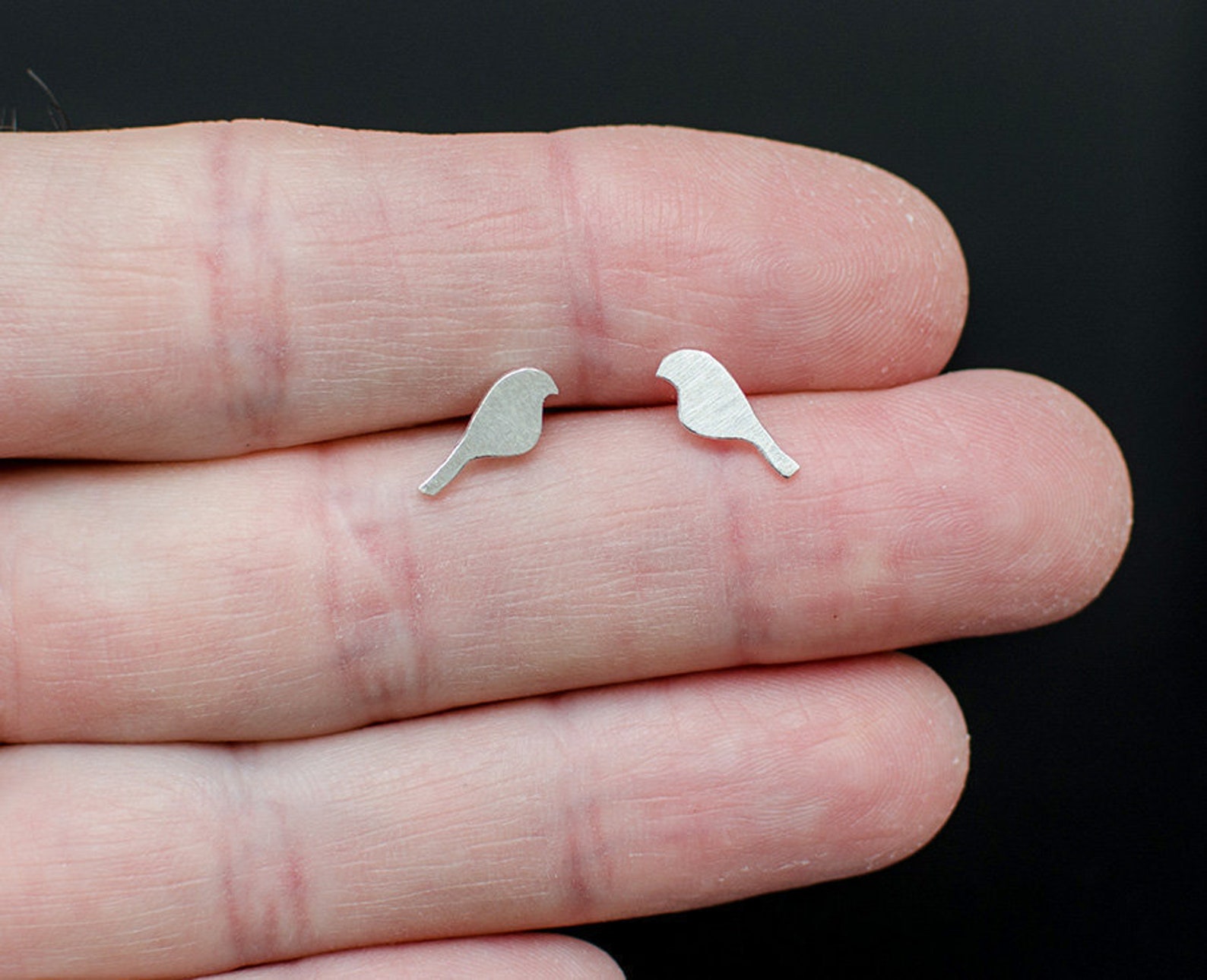925 Silver Earrings Hollow Out Bird Painting