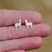 Llama Earrings in Sterling Silver, Llama Studs, Alpaca Earrings, Alpaca Studs, Animal Earrings