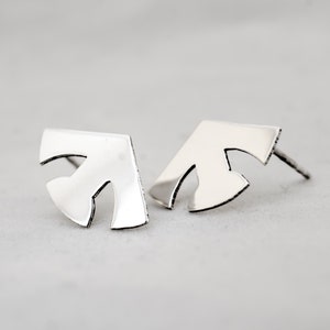 Arrow Sterling Silver Stud Earrings. Geometric Gift. Silver - Etsy