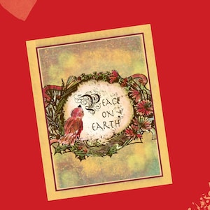 Peace on Earth Holiday Card Set | Holiday  Card Bundle | Peace Birds Christmas Card Pack | Christmas Cards | Holiday Peace Cards