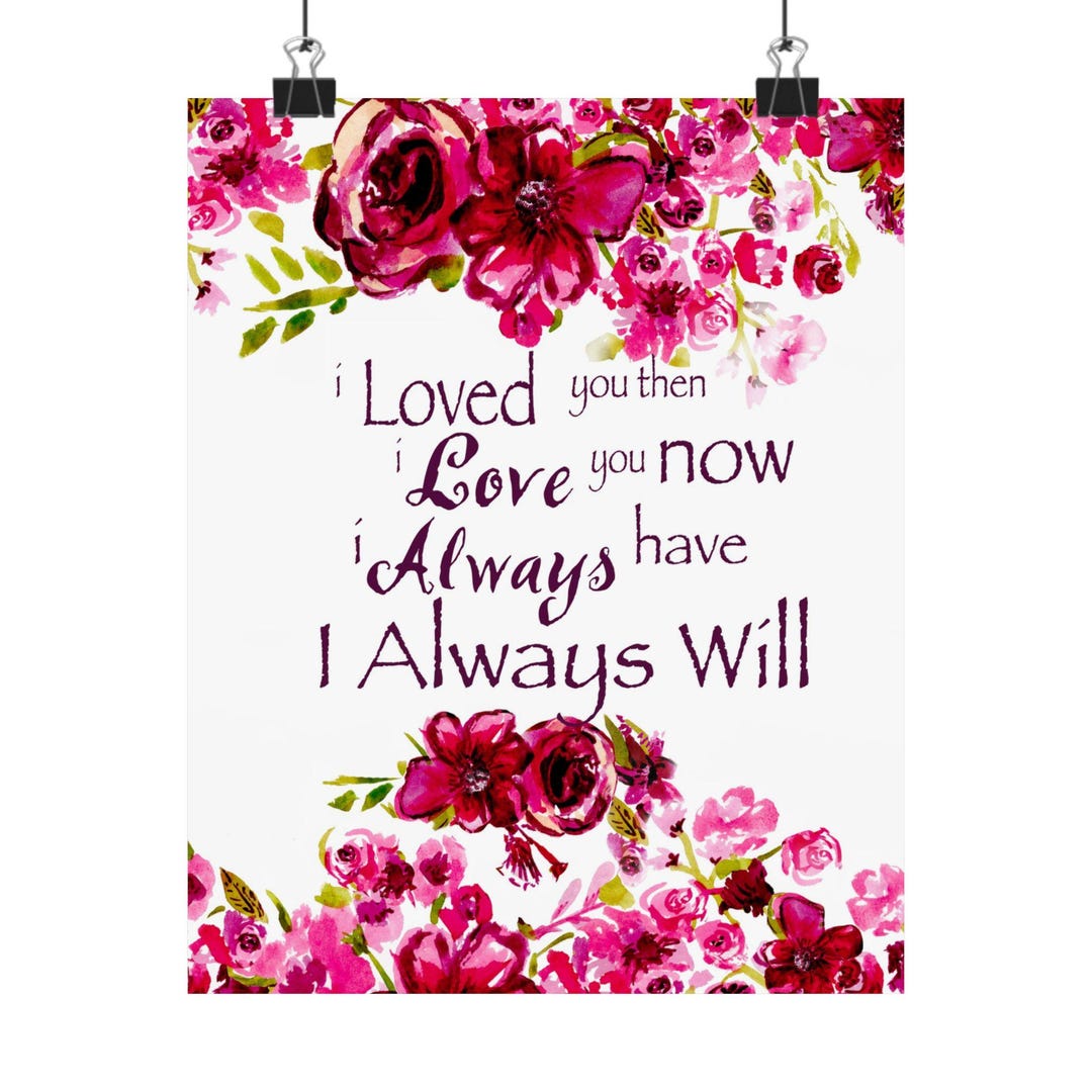 Romantic Floral Wall Art Print | Love Quote Poster | Home Decor for ...
