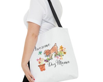 Funny Tote Bag | Awesome Dog Mama Tote Bag | Multi-Use Tote Bag | Go Anywhere Tote