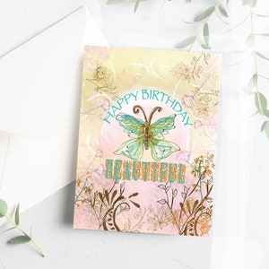 Card for Mom, Card for Friend, Birthday Card, Birthday Beautiful, Birthday Cards for Her, Birthday for Mom, Birthday for Aunt Cards
