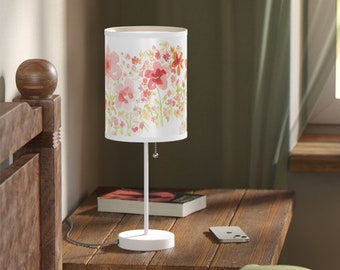 Artisan Watercolor Desk Lamp | Office Lamp | Bedside Table Lamp | Nursery Lamp |  Floral Desk Lamp | Lamp on a Stand | Home Decor Lamp