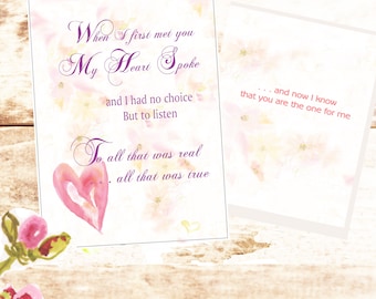 Romantic Poem Anniversary Card, Girlfriend, Wife Card, LGBTQ Valentine