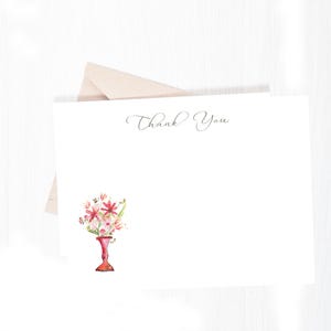 Thank You Note Card Set | Thank You Card Set| Watercolor Floral Thank You Cards | Cards for Writing & Gifts | Stationery Set | Card Bundle