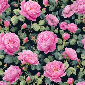 Seamless Floral Botanical Pattern | Digital Download | Fabric Wallpaper Scrapbooking | 300 DPI | Commercial Use