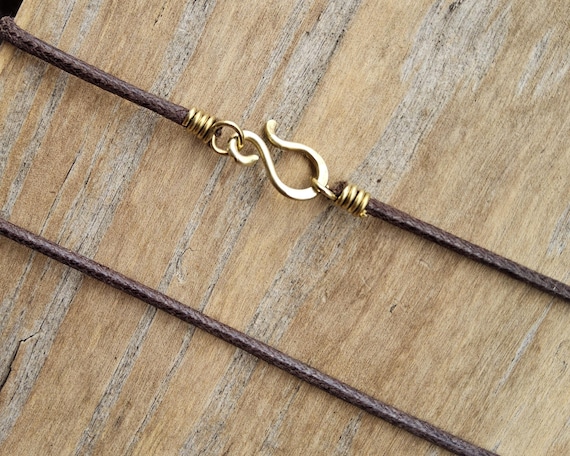 2 mm cotton cord necklace - Various colors - Thin jewelry cord for pendants - Handmade hook clasp copper, brass, sterling silver