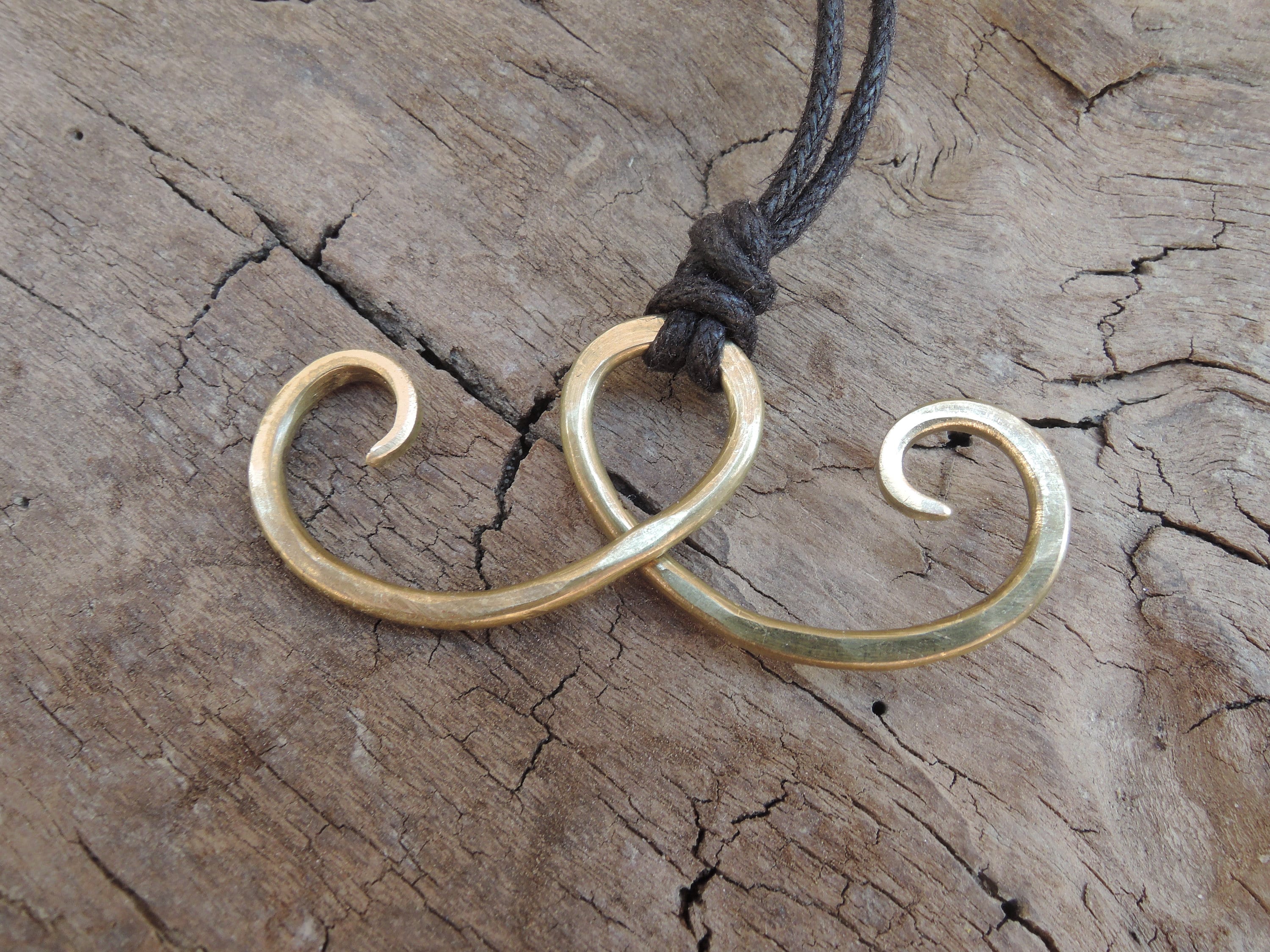 Portuguese Knitting Double Hook Necklace Brass Copper Etsy