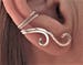 Silver ear cuff / wrap / clip Sterling silver 925 Brass Copper Hammered curl crawler / climber Elegant wavy bohemian ear cuff 