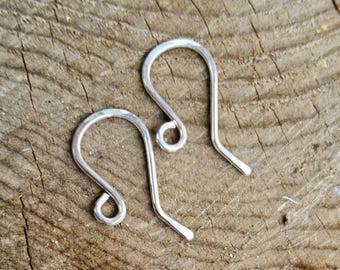 Ohrhaken aus Sterlingsilber - Handgefertigtes Paar Ohrhaken zur Herstellung von Ohrringen