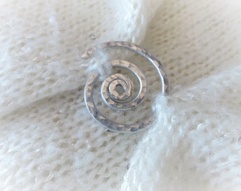 Cable knitting needle = Spiral shawl pin - US Size 1, 2 /UK size 13, 12 cable needle - Aluminum or Copper - Simple shawl pin