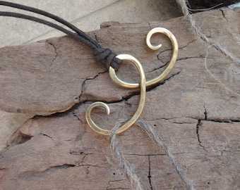 Portuguese knitting double hook necklace - Brass Copper Sterling Silver - Knitter's gift - Stranded knitting - Knitting jewelry