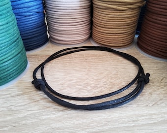 Collier cordon en coton réglable de 3 mm épais pour hommes unisexe Noeuds coulissants cordon bijoux tour de cou pour pendentif collier chaîne