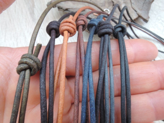 Leather necklace cords 2mm 13-36 inches