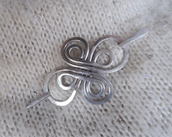 Keltischer Schal Pin / Haarspange / Brosche / Cardigan Clip Silber Aluminium Spirale Infinity Verschluss Schmuck Strick Accessoires