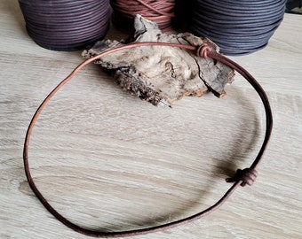 3  mm Leather Cord Necklace Thick mens unusex Sliding knots adjustable genuine natural dye  jewelry cord Choker for pendant