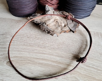 3 mm Leather Cord Necklace Thick mens unusex Sliding knots adjustable genuine natural dye  jewelry cord Choker for pendant