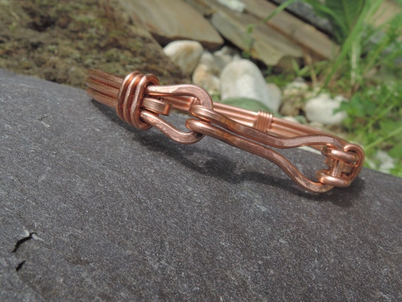 Copper Bangle Copper Wire Wrapped Men s Bracelet Mens Copper